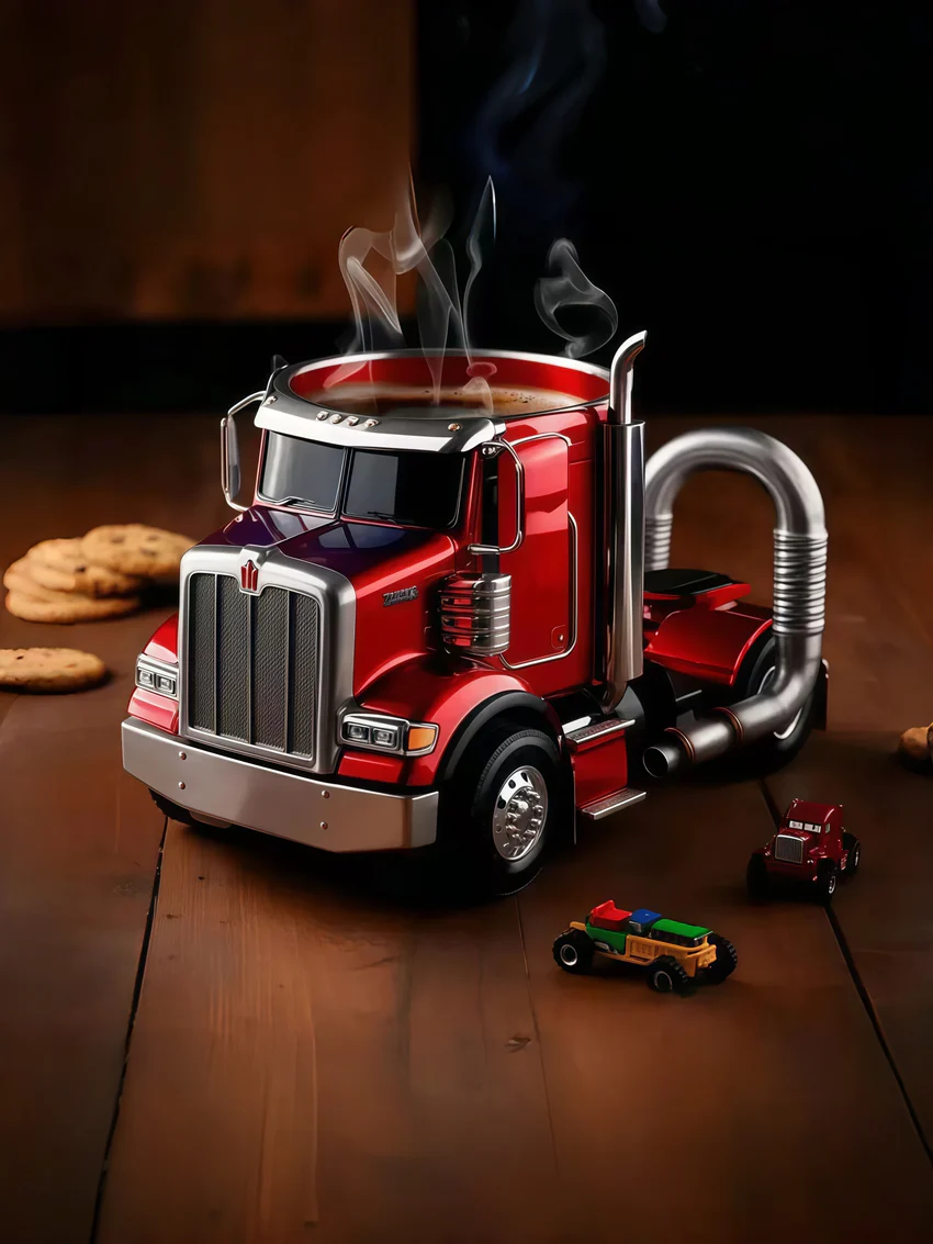 Durable Semi-Truck Shaped Coffee Mug for Family & Friends
