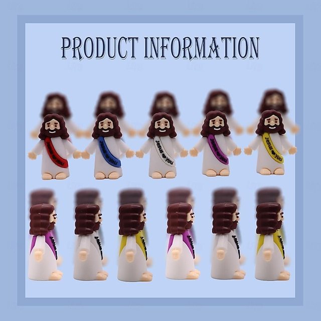 Little Jesus Figures Original Design Jesus Love You Mini Rubber Toys to Hide and Seek Christmas Religious Party Favors Sunday School Baptism Gifts