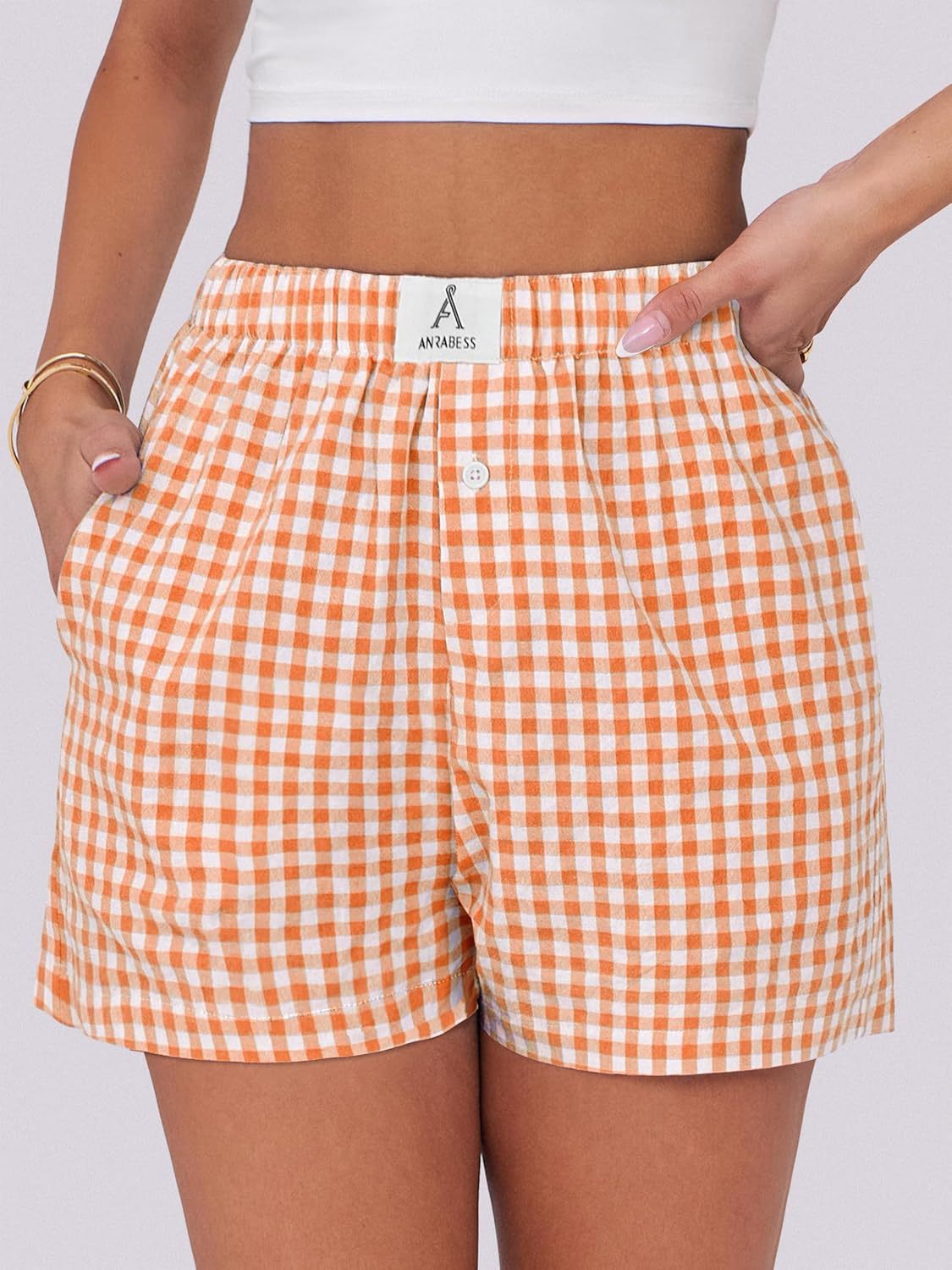 Boxer Shorts for Women Gingham Pajama 2025 Summer Casual Lounge Sleep Plaid Shorts Y2K Beach Bottoms