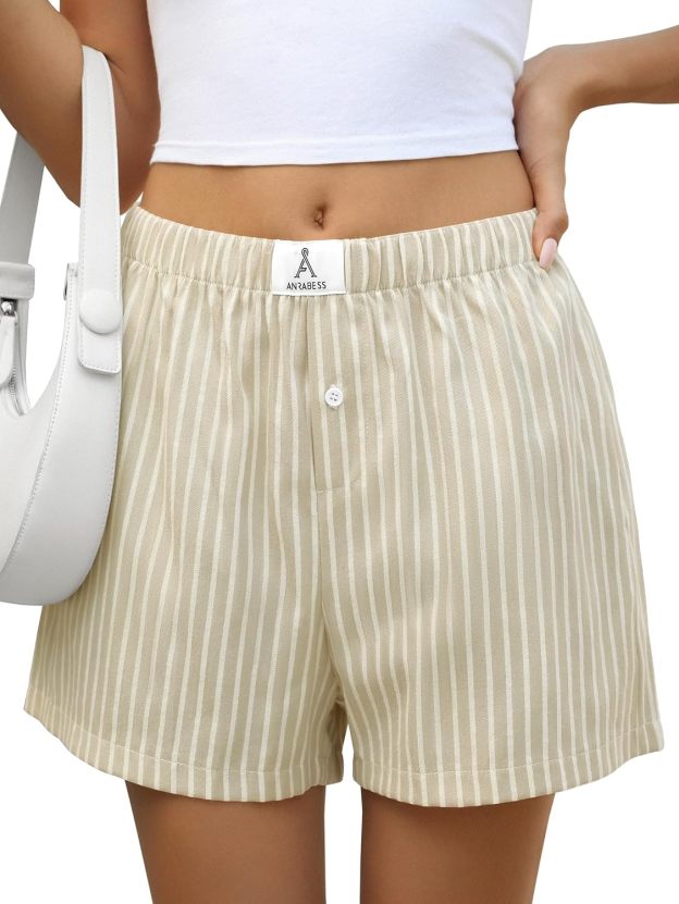 Boxer Shorts for Women Gingham Pajama 2025 Summer Casual Lounge Sleep Plaid Shorts Y2K Beach Bottoms