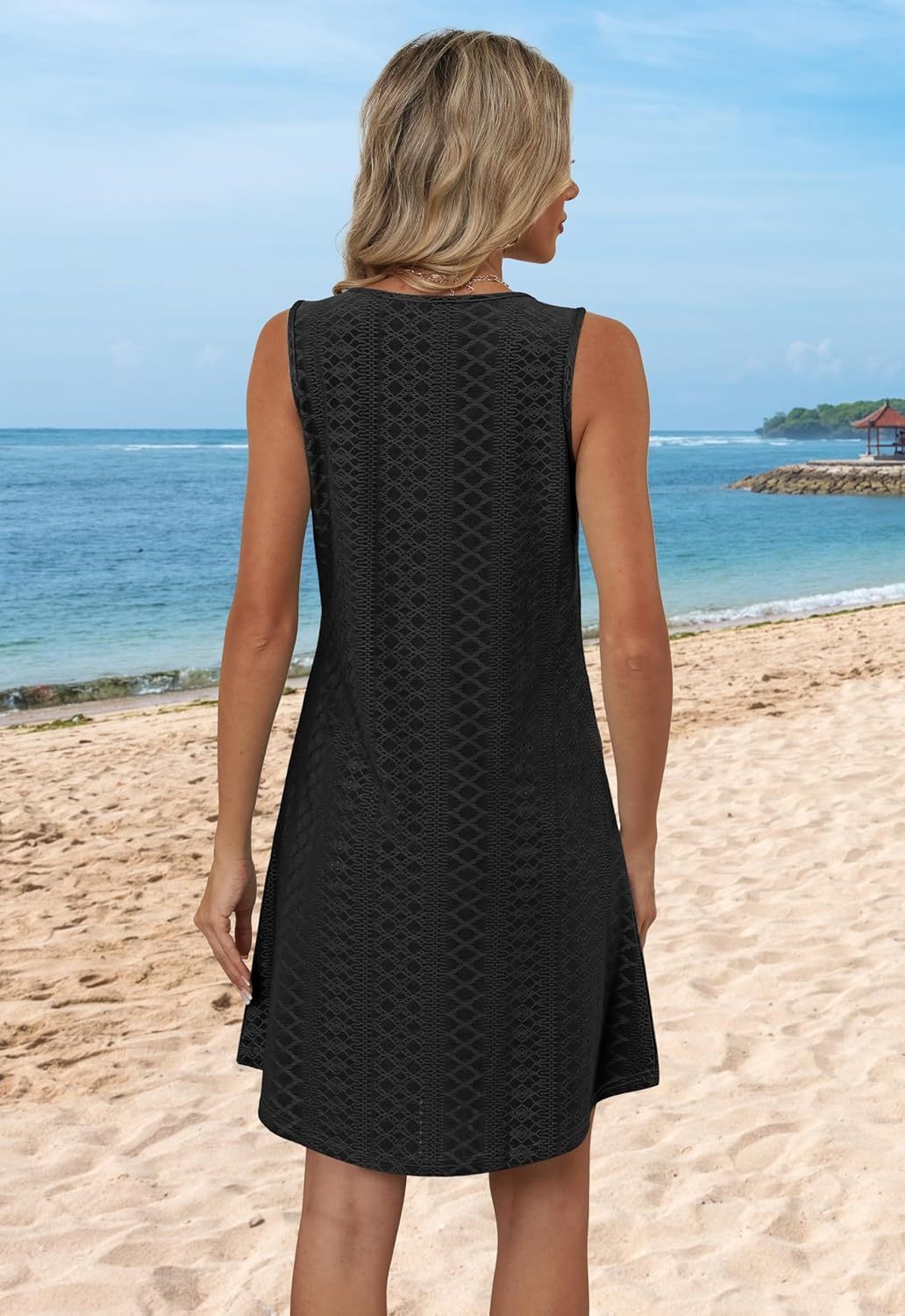 Women’s Flowy Sundress – Sleeveless V-Neck Beach Cover Up