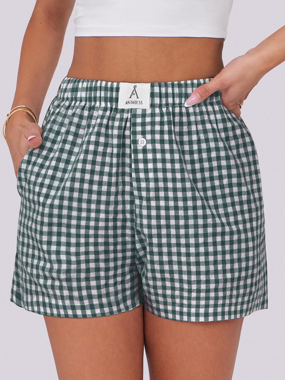 Boxer Shorts for Women Gingham Pajama 2025 Summer Casual Lounge Sleep Plaid Shorts Y2K Beach Bottoms