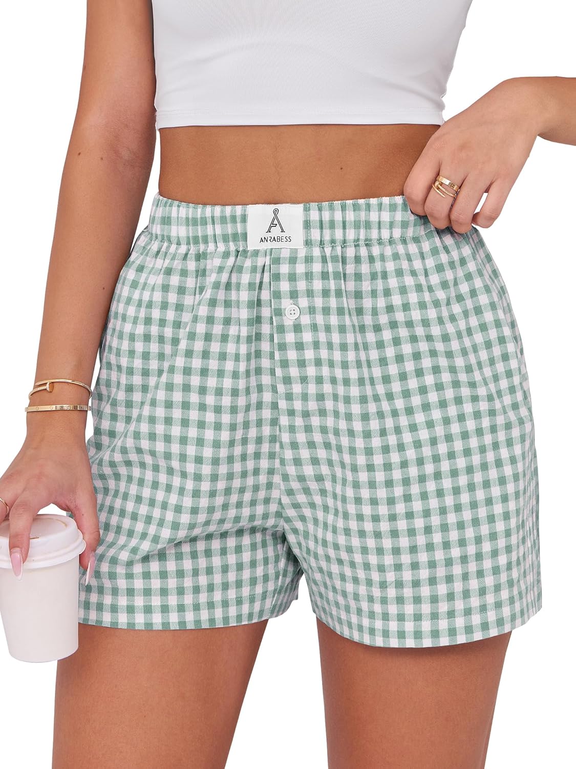 Boxer Shorts for Women Gingham Pajama 2025 Summer Casual Lounge Sleep Plaid Shorts Y2K Beach Bottoms