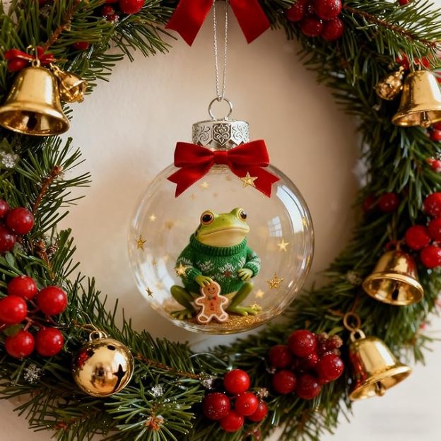 Froggy Holiday Magic Christmas Ornament
