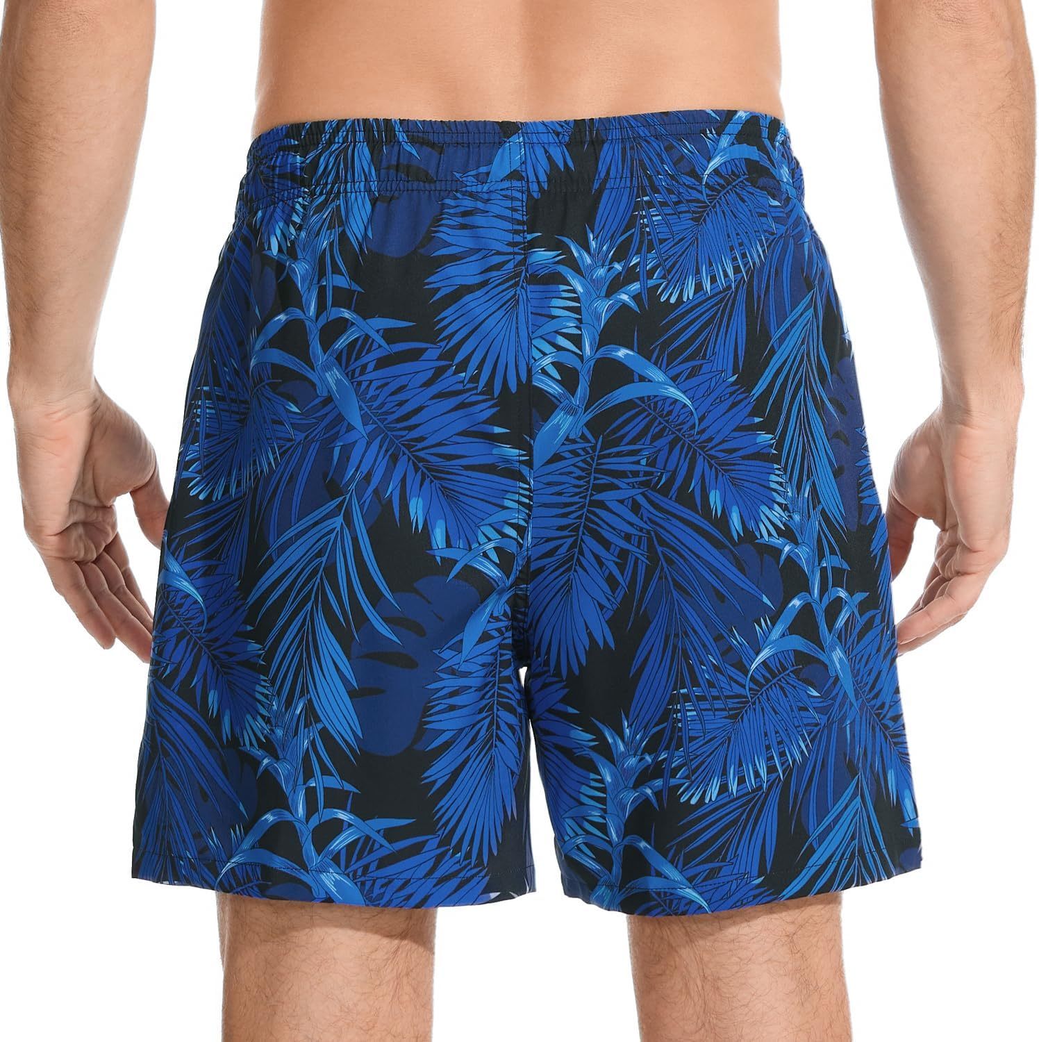 Mens Swim Trunks with Compression Liner Quick Dry Bathing Suit with Zipper Pockets Lightweight Beach Shorts