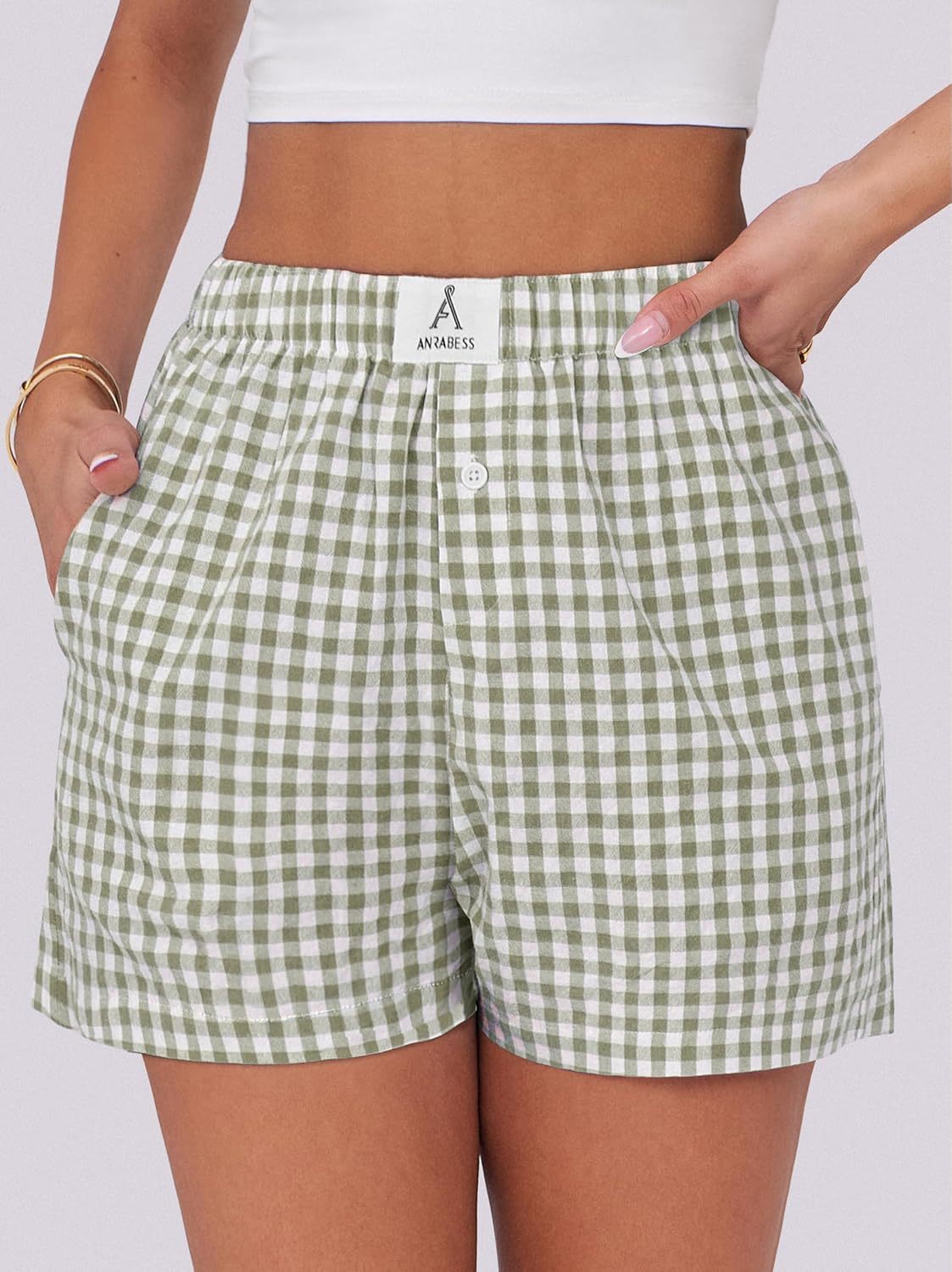Boxer Shorts for Women Gingham Pajama 2025 Summer Casual Lounge Sleep Plaid Shorts Y2K Beach Bottoms