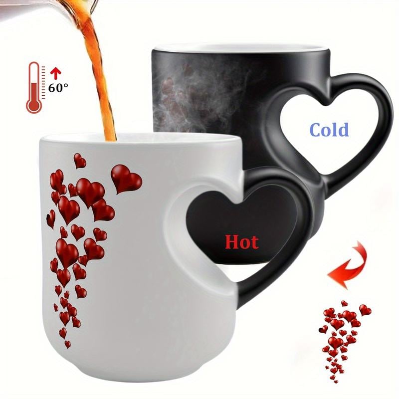 [Priority shipping]Heart-Shaped Color Changing Magic Ceramic Mug