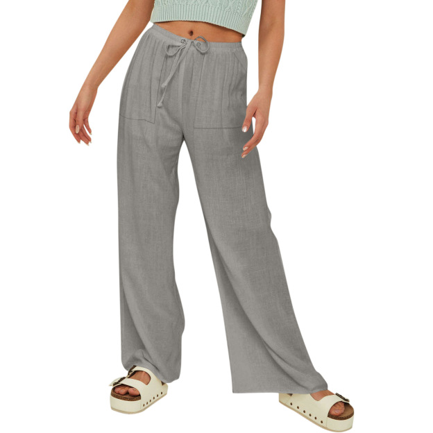 Women's cotton and linen beach pants
