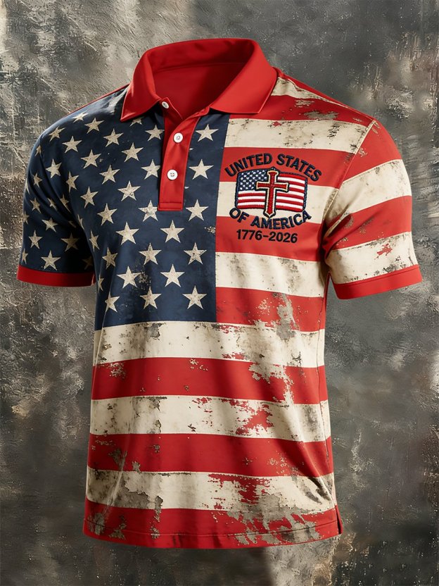 Men's Faith America Anniversary Short-Sleeve Polo Shirt
