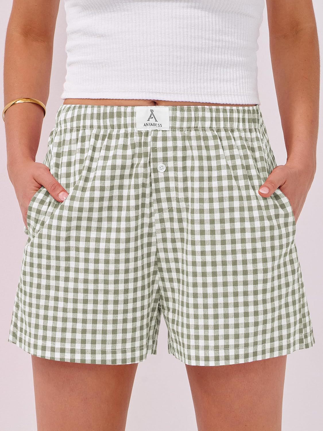 Boxer Shorts for Women Gingham Pajama 2025 Summer Casual Lounge Sleep Plaid Shorts Y2K Beach Bottoms
