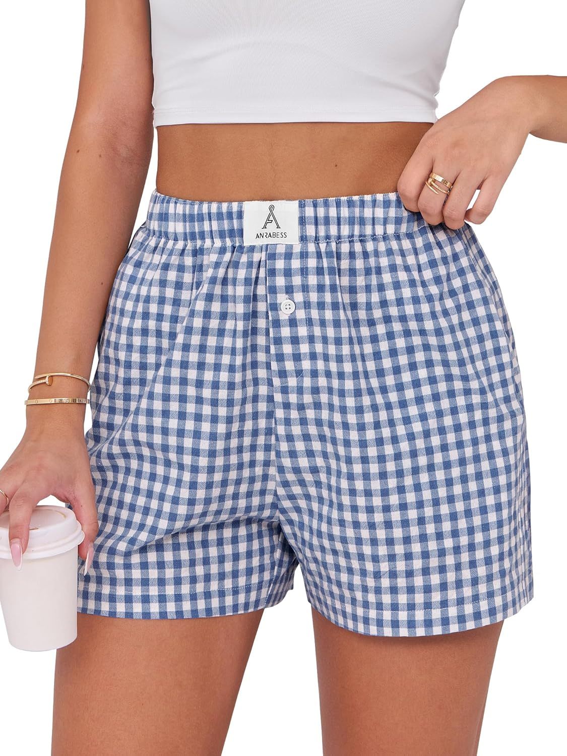 Boxer Shorts for Women Gingham Pajama 2025 Summer Casual Lounge Sleep Plaid Shorts Y2K Beach Bottoms