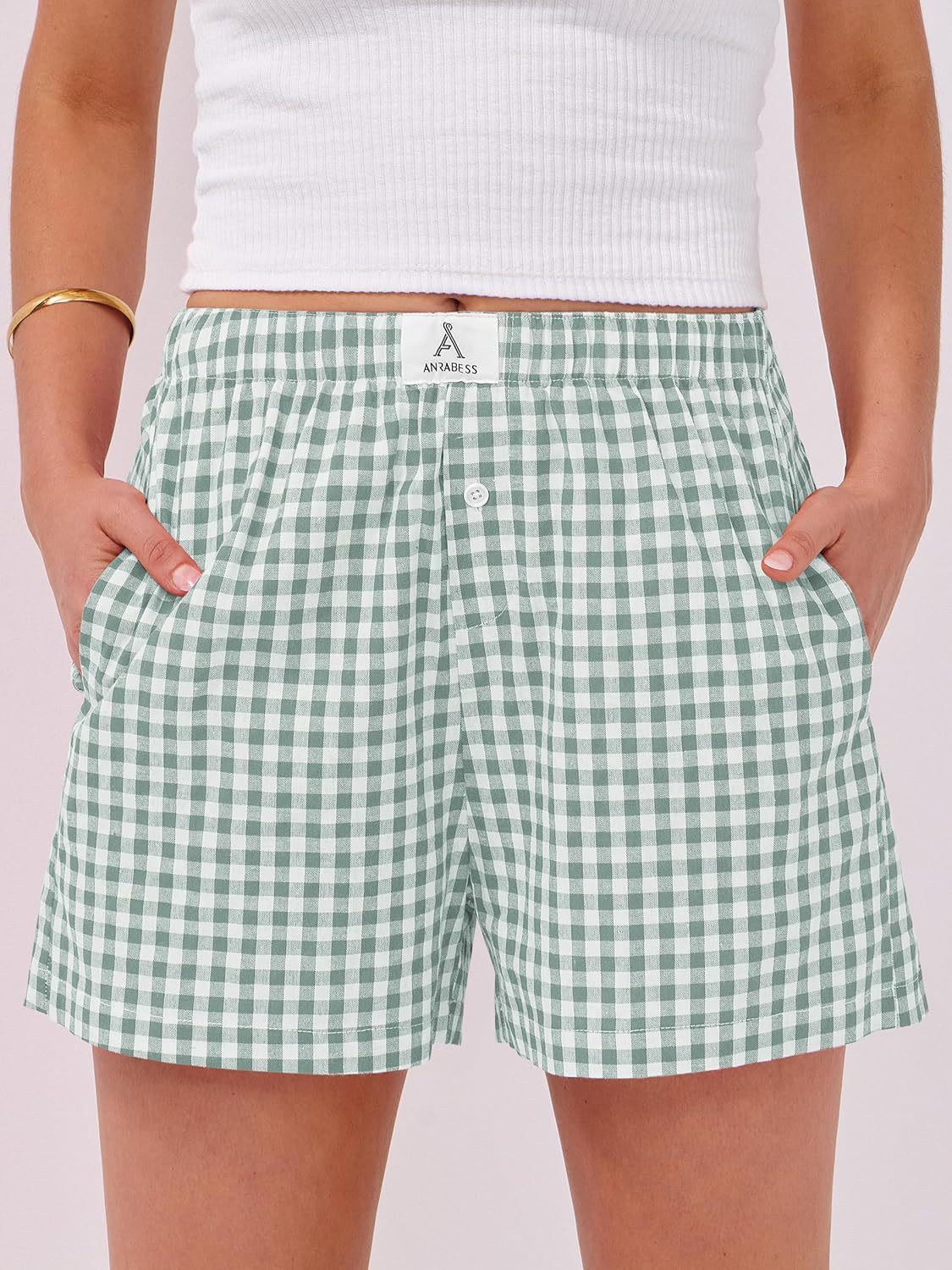 Boxer Shorts for Women Gingham Pajama 2025 Summer Casual Lounge Sleep Plaid Shorts Y2K Beach Bottoms