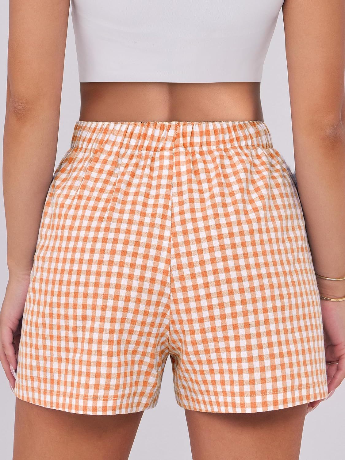 Boxer Shorts for Women Gingham Pajama 2025 Summer Casual Lounge Sleep Plaid Shorts Y2K Beach Bottoms