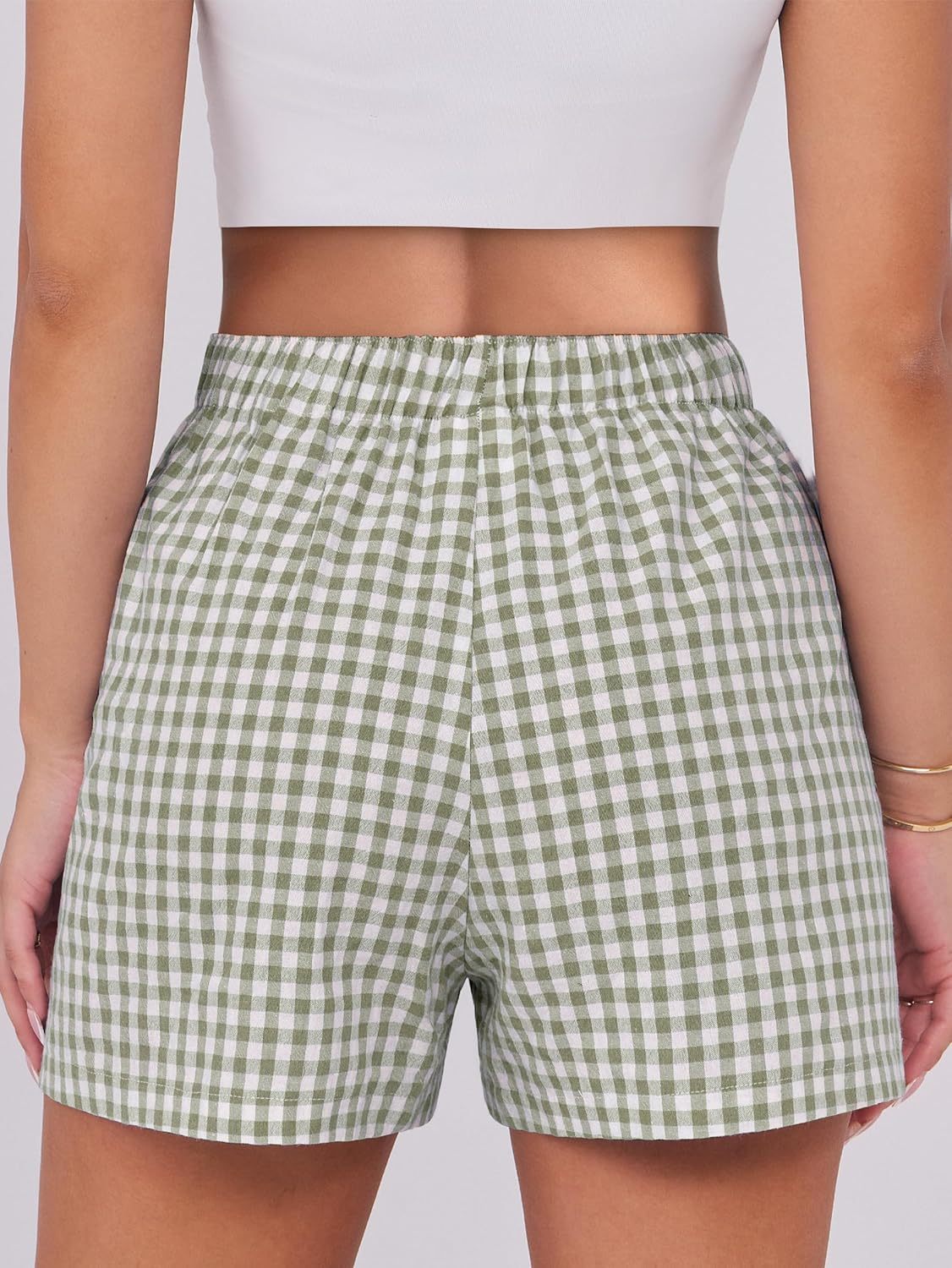 Boxer Shorts for Women Gingham Pajama 2025 Summer Casual Lounge Sleep Plaid Shorts Y2K Beach Bottoms