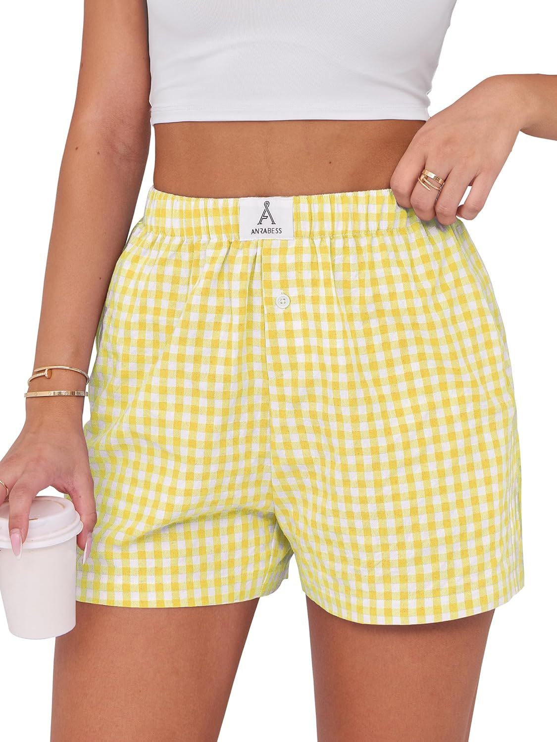 Boxer Shorts for Women Gingham Pajama 2025 Summer Casual Lounge Sleep Plaid Shorts Y2K Beach Bottoms