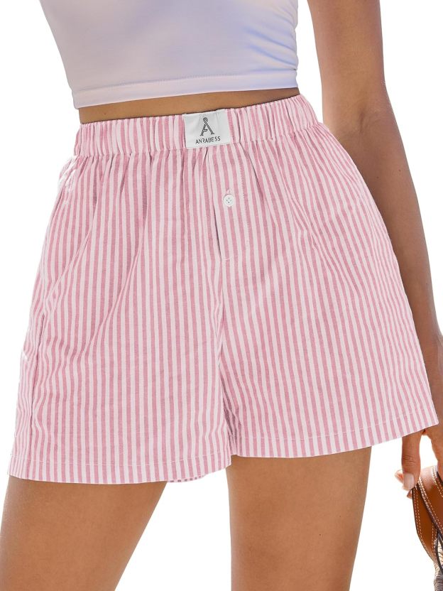 Boxer Shorts for Women Gingham Pajama 2025 Summer Casual Lounge Sleep Plaid Shorts Y2K Beach Bottoms