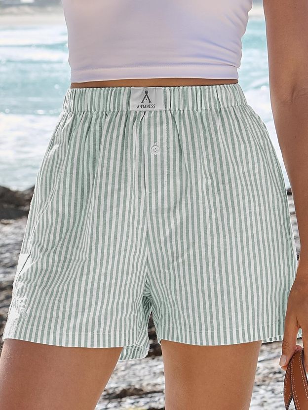 Boxer Shorts for Women Gingham Pajama 2025 Summer Casual Lounge Sleep Plaid Shorts Y2K Beach Bottoms