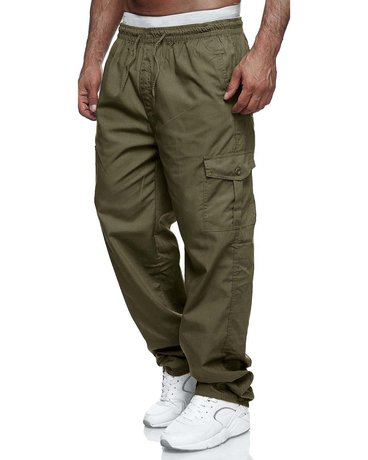 Men's Cargo Pants Relaxed Fit Sport Pants Jogger Sweatpants Drawstring