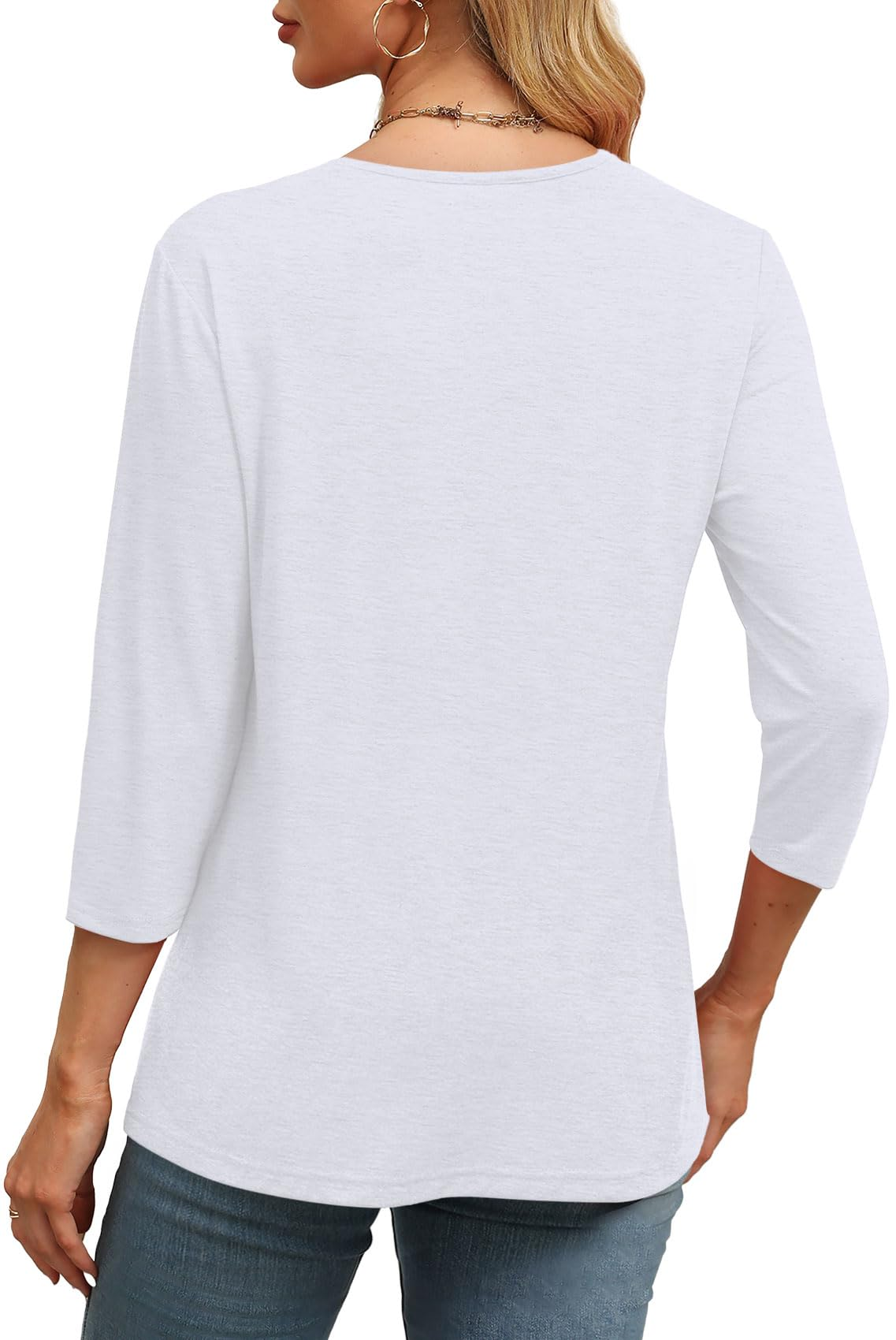 Women's V-neck casual waist knitted long-sleeved T-shirt