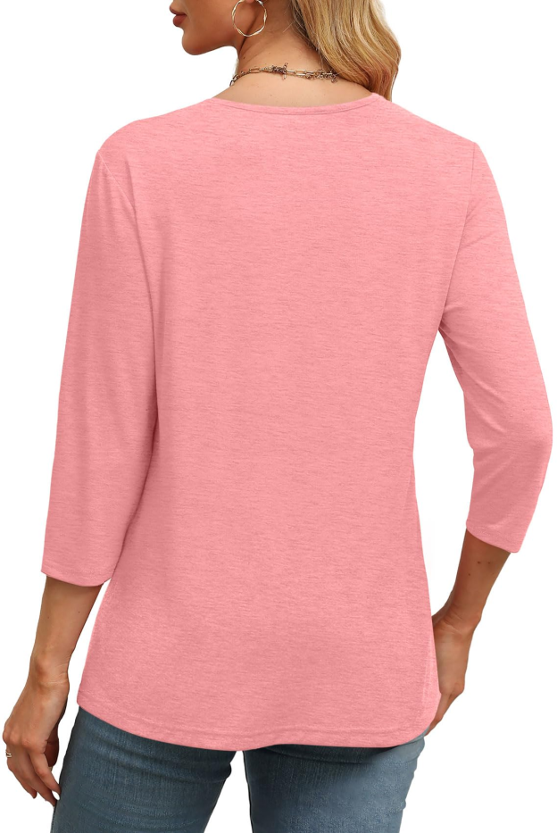 Women's V-neck casual waist knitted long-sleeved T-shirt