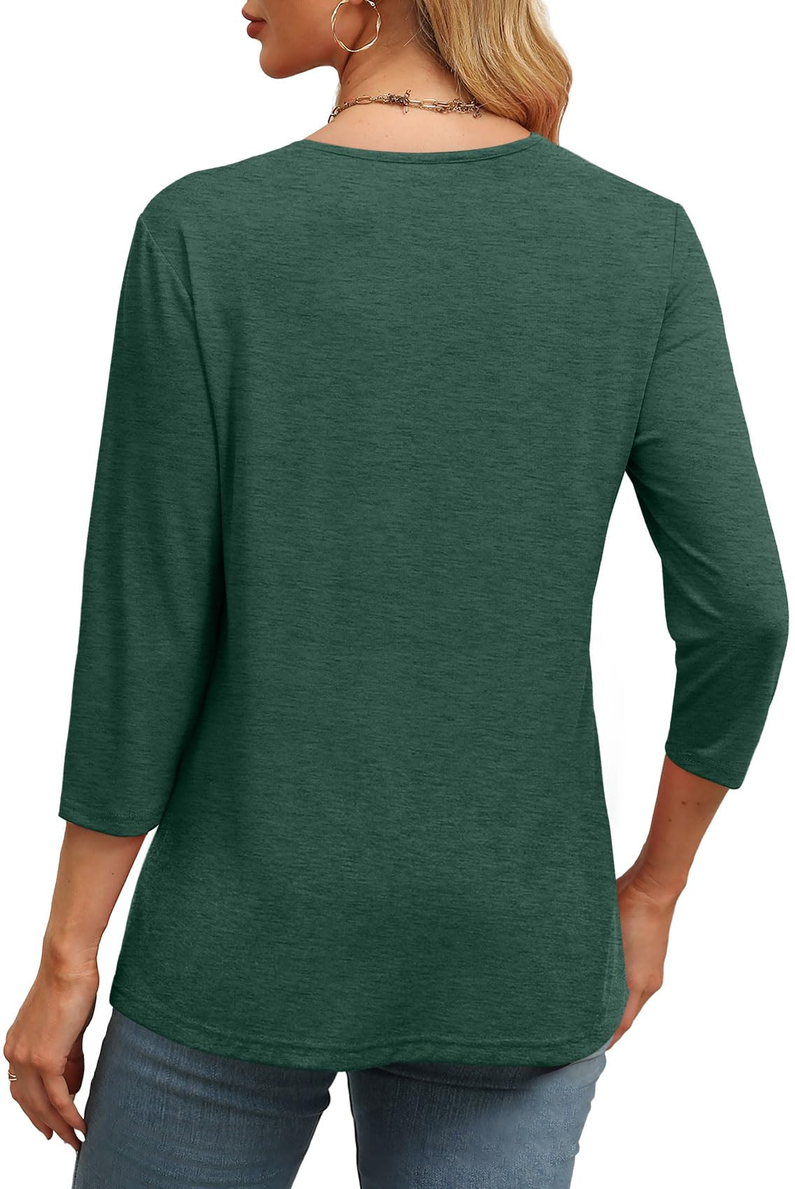 Women's V-neck casual waist knitted long-sleeved T-shirt