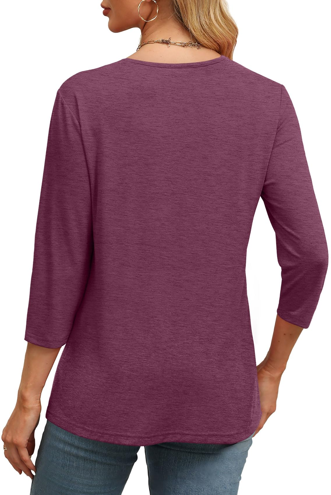 Women's V-neck casual waist knitted long-sleeved T-shirt