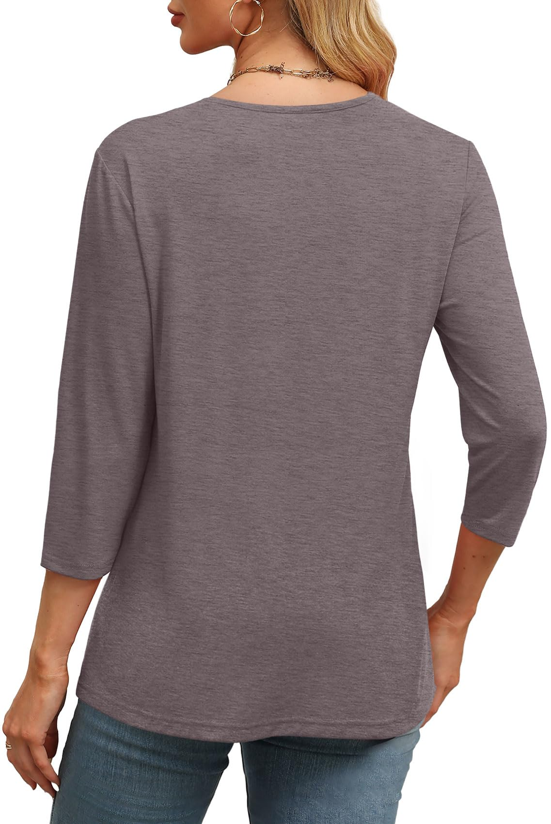 Women's V-neck casual waist knitted long-sleeved T-shirt