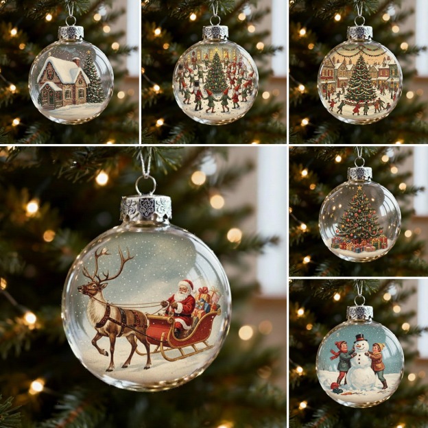 ​​🔥Last Day 49% OFF - Vintage Christmas Scene Bulb Ornaments