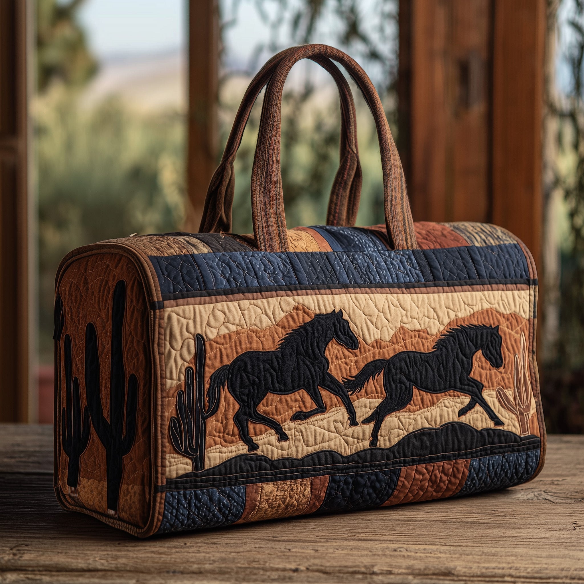 Southwestern Horse Quilted Duffle Bag GFTOHD9556