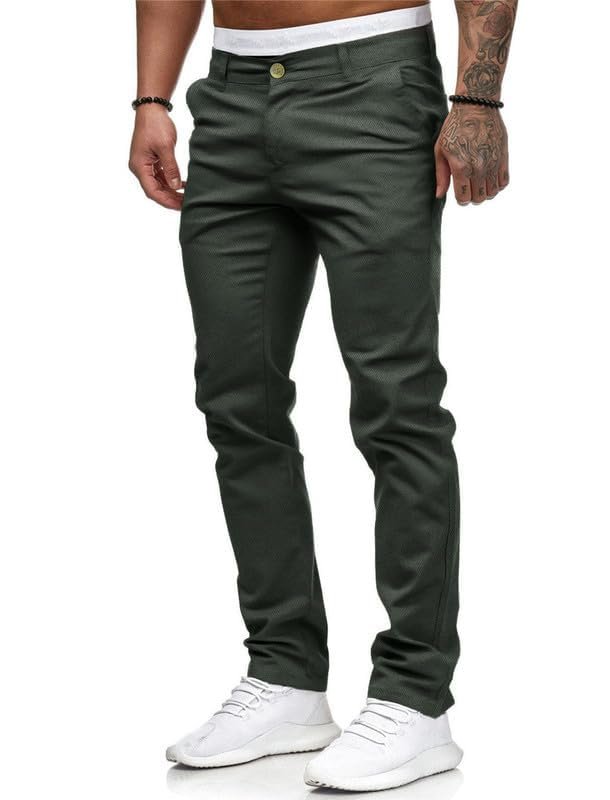 Summer Casual Men's Slim-Fit Youth Solid Color Trousers