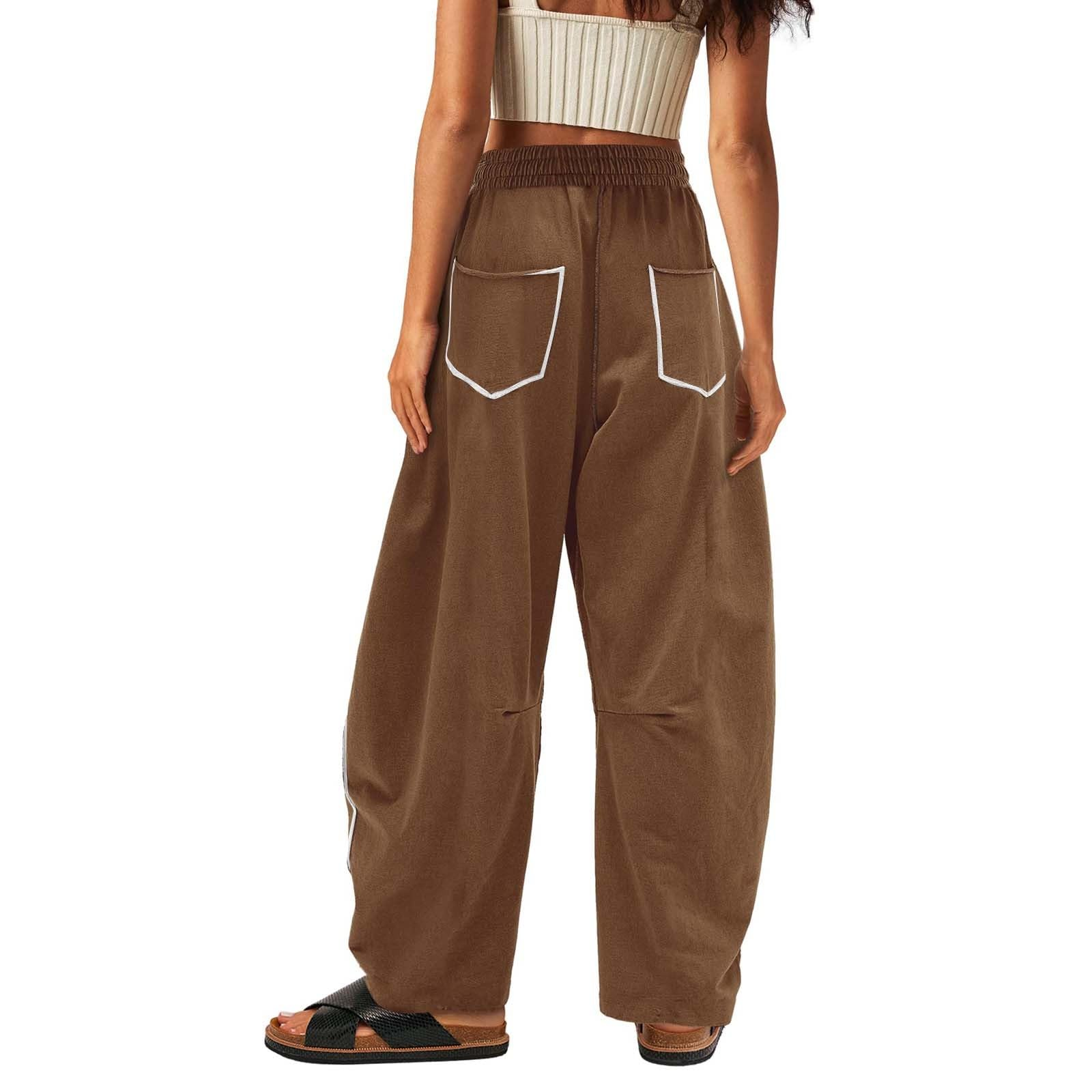Loose and casual summer drawstring-waist wide-leg casual sweatpants