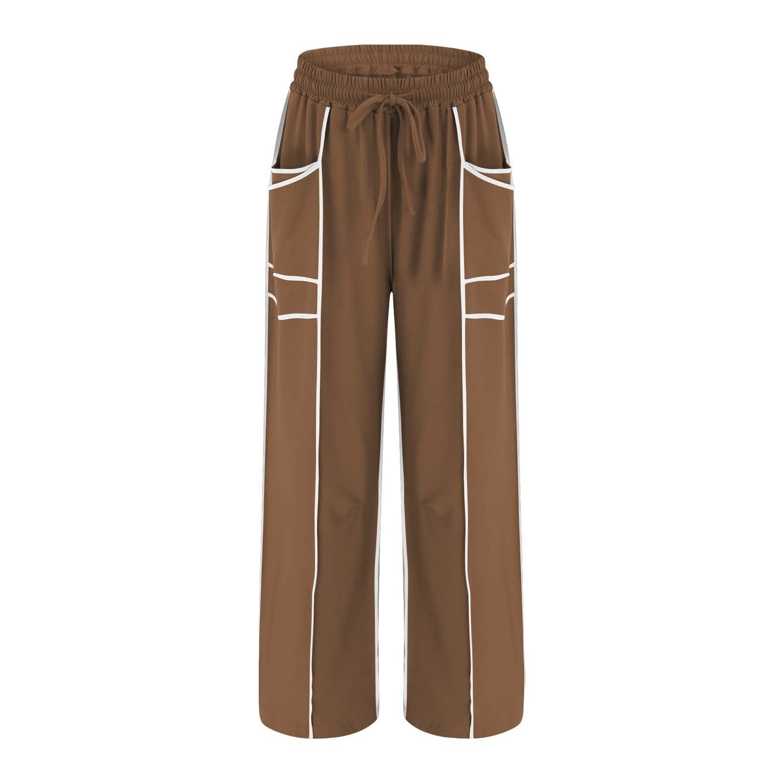 Loose and casual summer drawstring-waist wide-leg casual sweatpants