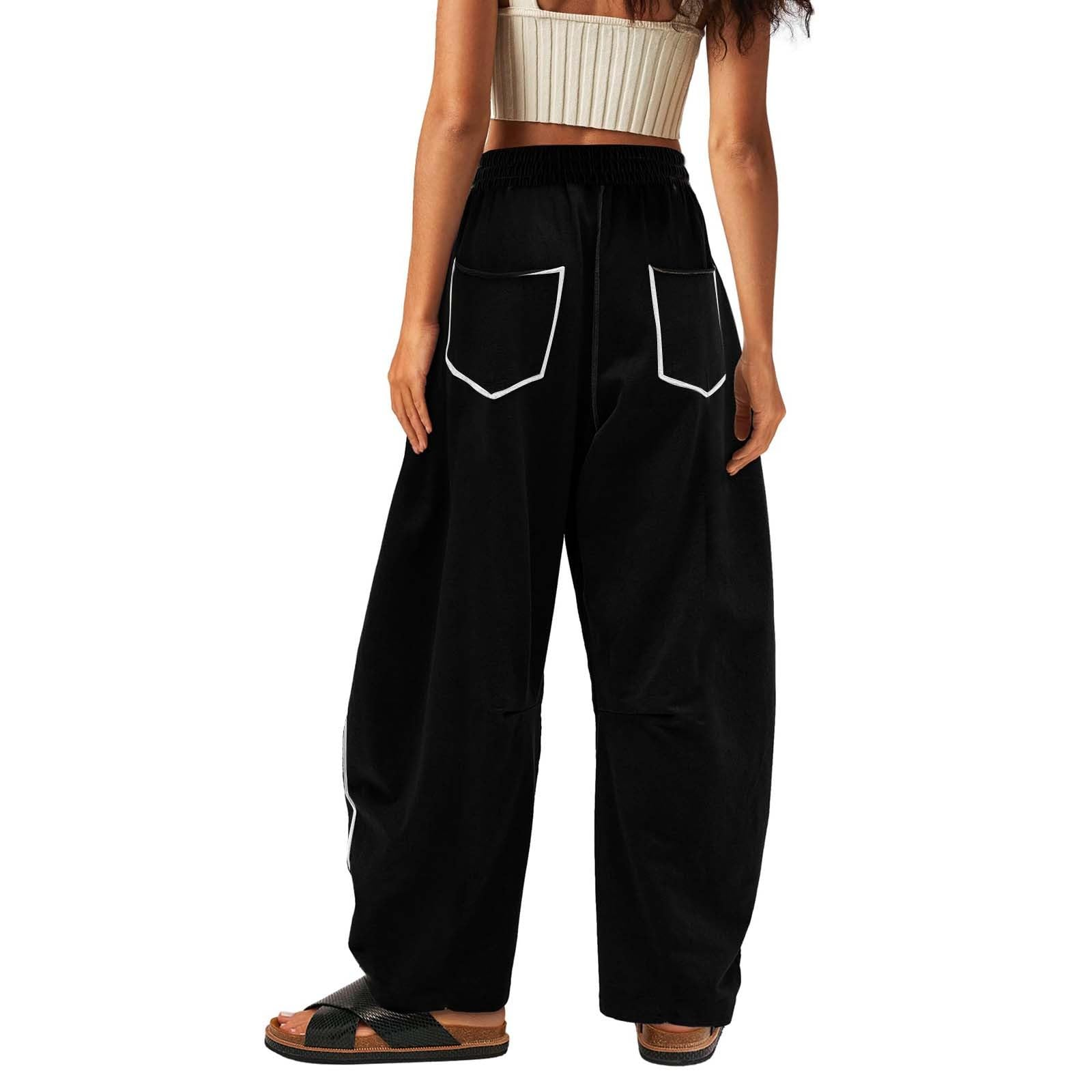 Loose and casual summer drawstring-waist wide-leg casual sweatpants