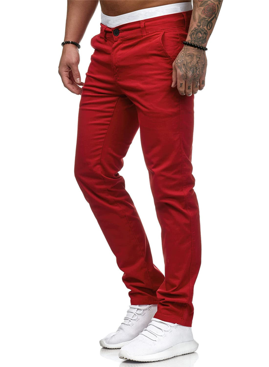 Summer Casual Men's Slim-Fit Youth Solid Color Trousers