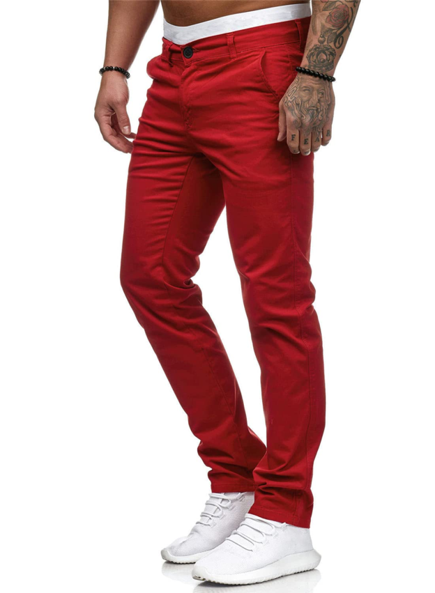Summer Casual Men's Slim-Fit Youth Solid Color Trousers