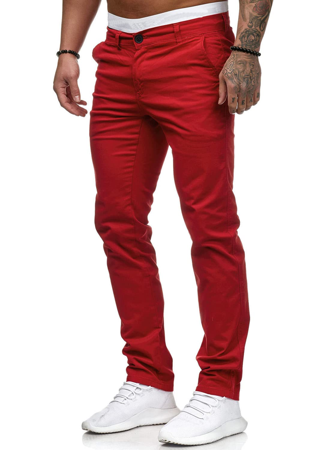 Summer Casual Men's Slim-Fit Youth Solid Color Trousers
