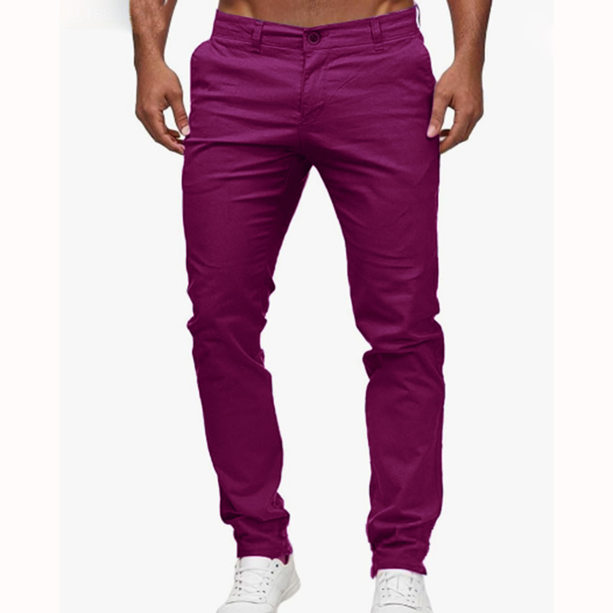 Summer Casual Men's Slim-Fit Youth Solid Color Trousers