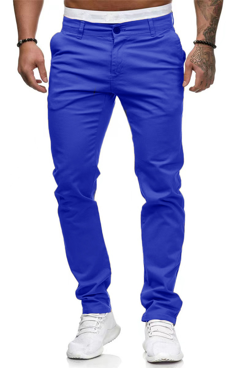 Summer Casual Men's Slim-Fit Youth Solid Color Trousers