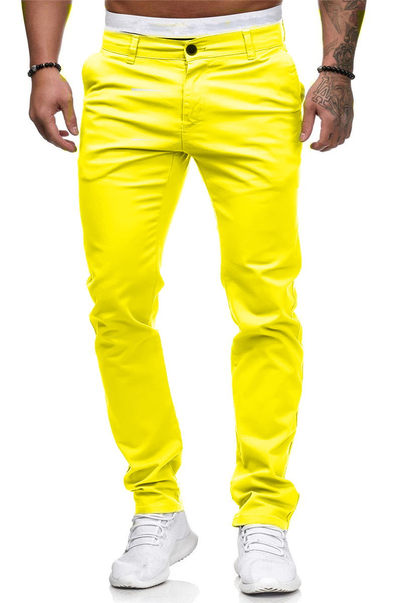 Summer Casual Men's Slim-Fit Youth Solid Color Trousers