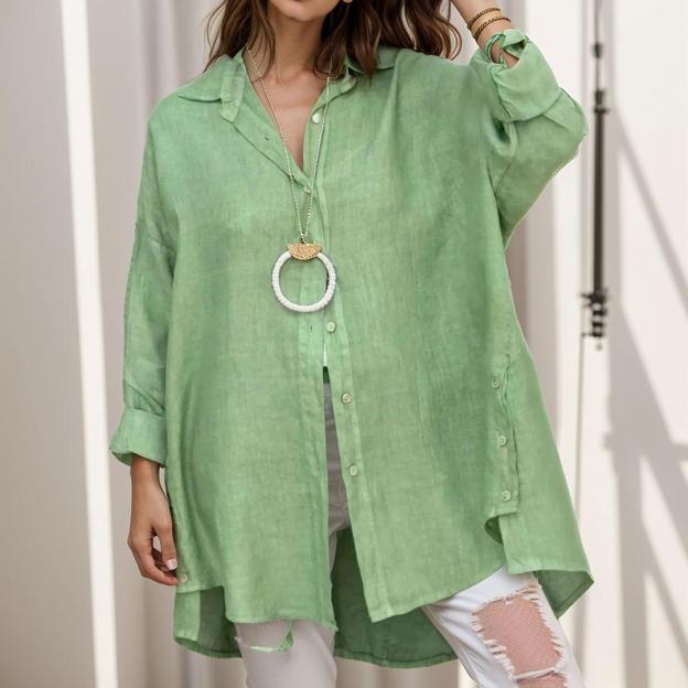 [Compre 1 e Leve 2] Camisa Saint-Tropez™ em Linho de Algodão com Design Oversized / Leveza e Sofisticação para Seus Momentos de Verão!