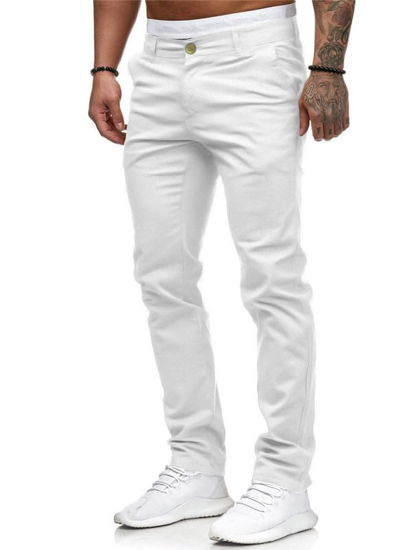 Summer Casual Men's Slim-Fit Youth Solid Color Trousers