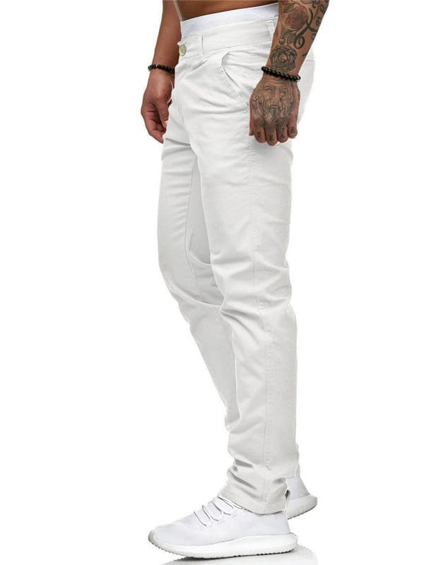 Summer Casual Men's Slim-Fit Youth Solid Color Trousers