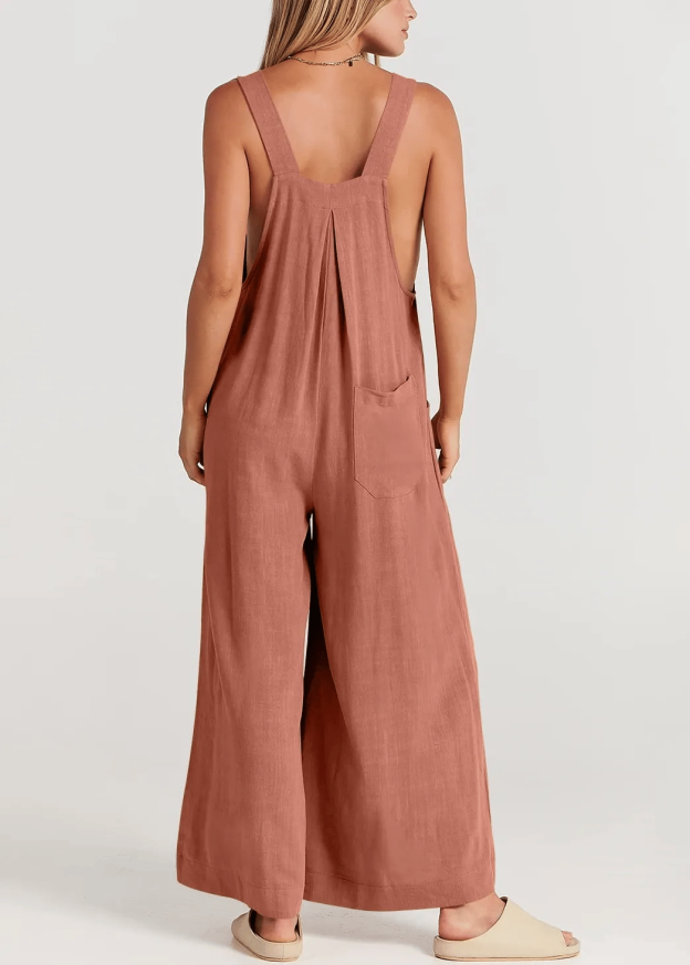 ✨Sleeveless Wide Leg Jumpsuit with Pockets