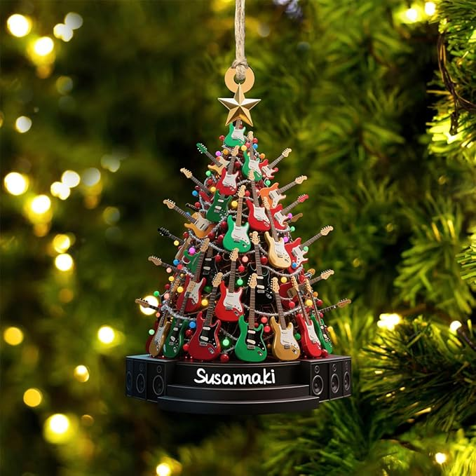 Rockin' Around The Guitar Christmas Tree Ornament