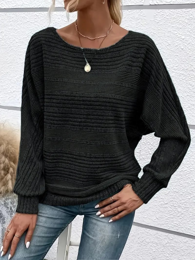 ⏰Hot Sale-Women's Soft Solid Batwing Sleeve Pullover Long Sleeve Top(Buy 2 Free Shipping)