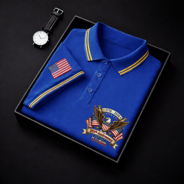 US 250th Anniversary Art Print Men's Polo Shirt