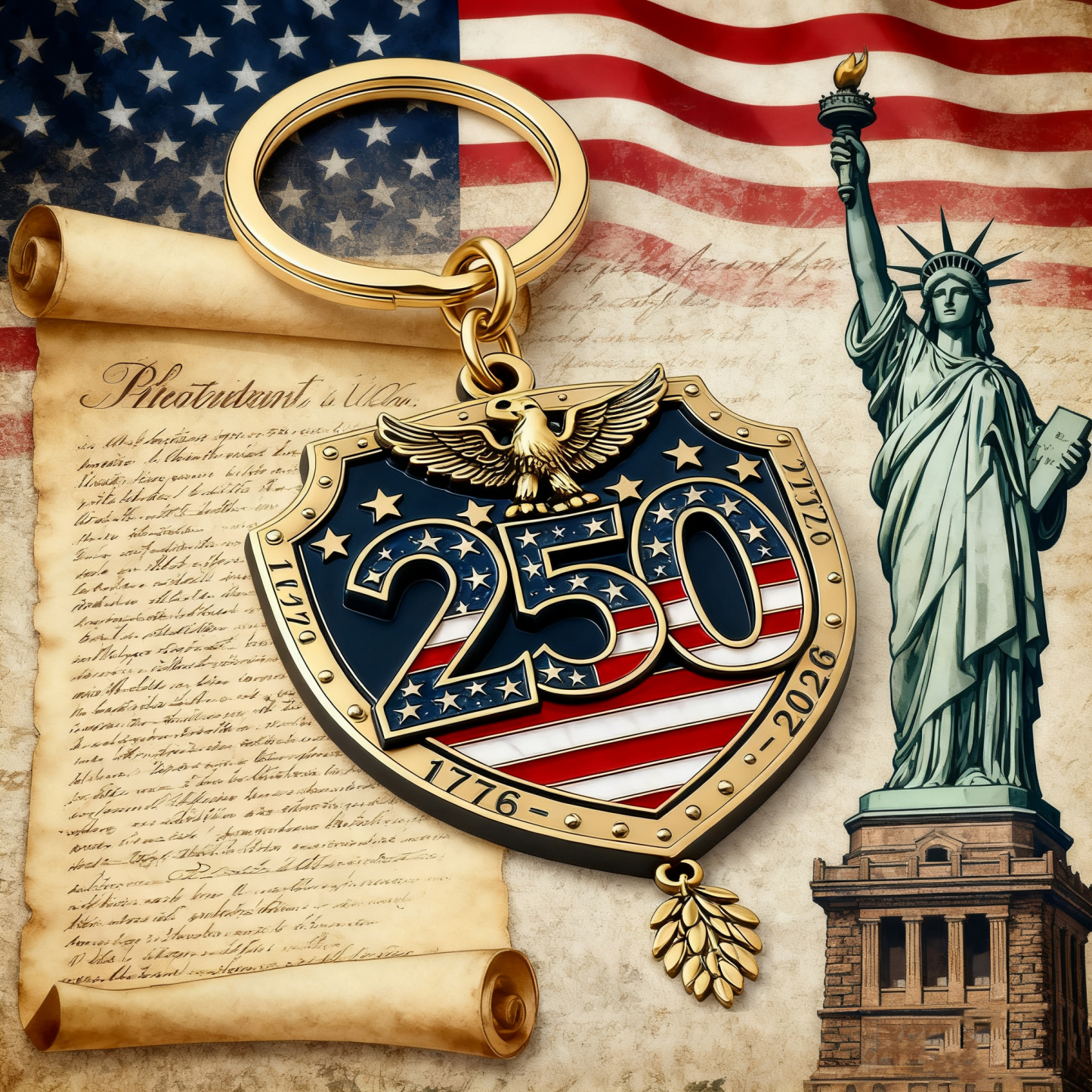 🇺🇸 America 250th Anniversary Keychain