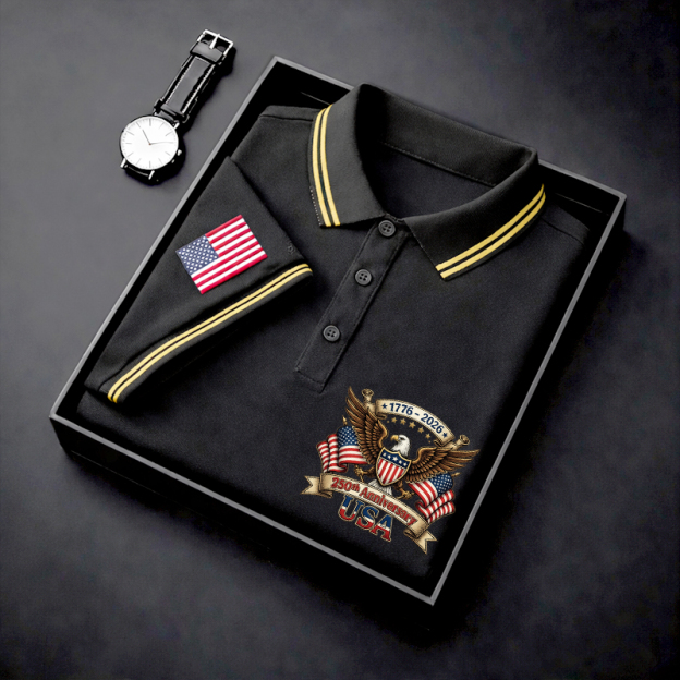 US 250th Anniversary Art Print Men's Polo Shirt