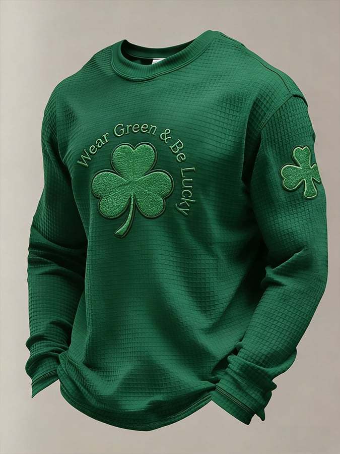Men's St. Patrick's Day Wear Green & Be Lucky Printed Casual Top
