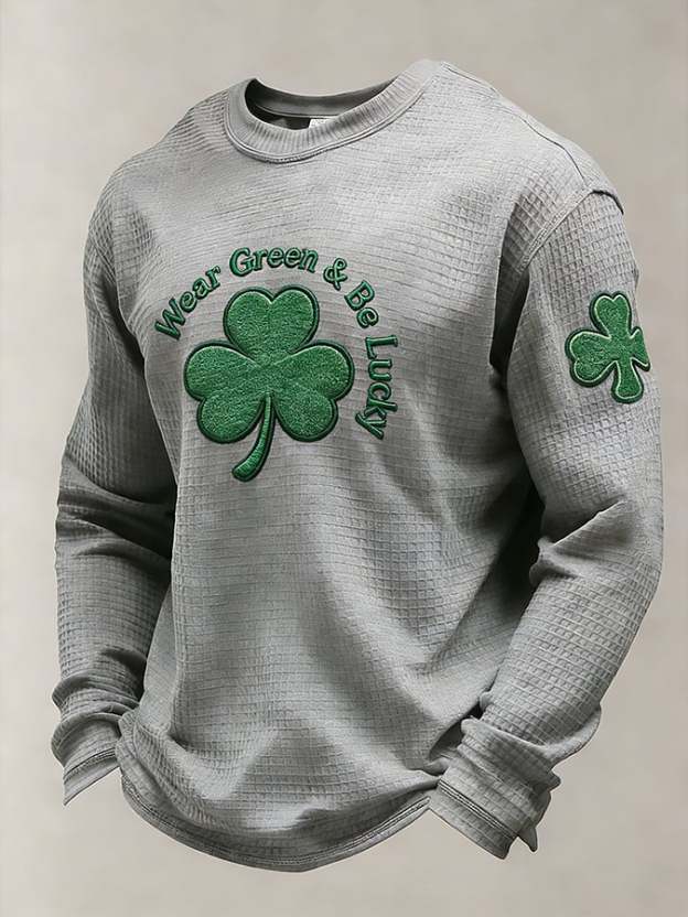 Men's St. Patrick's Day Wear Green & Be Lucky Printed Casual Top